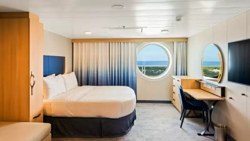 Cabina ultra espaciosa con vista al mar